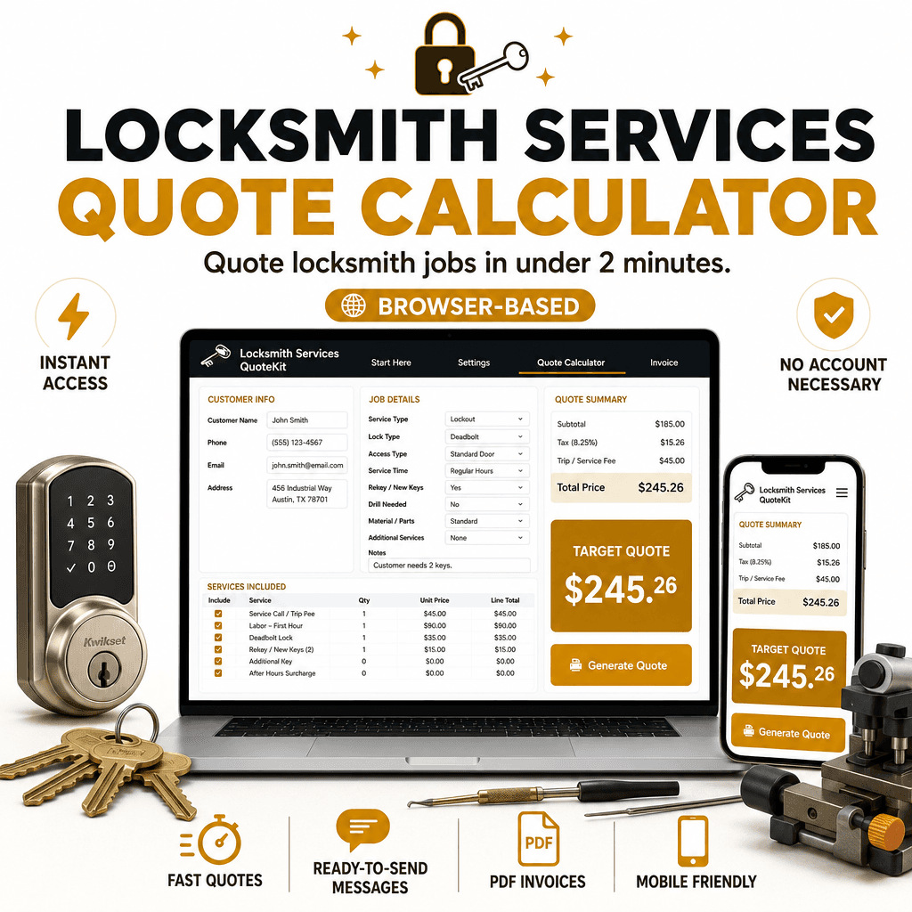 Locksmith Services QuoteKit product cover